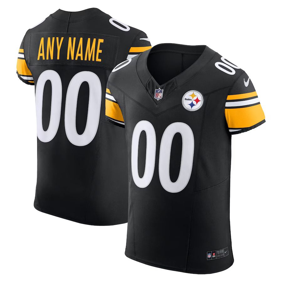 Men Pittsburgh Steelers Nike Black Vapor F.U.S.E. Elite Custom NFL Jersey